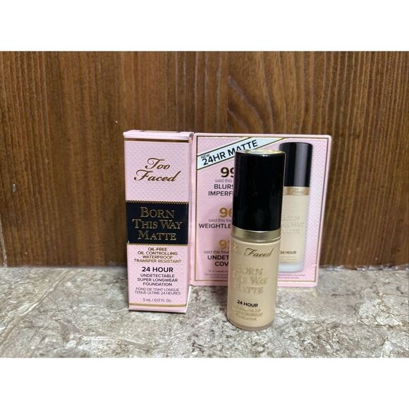 TOO FACED Born This Way Matte Foundation SNOW Mini Travel .17 oz 5mL - Picture 1 of 5